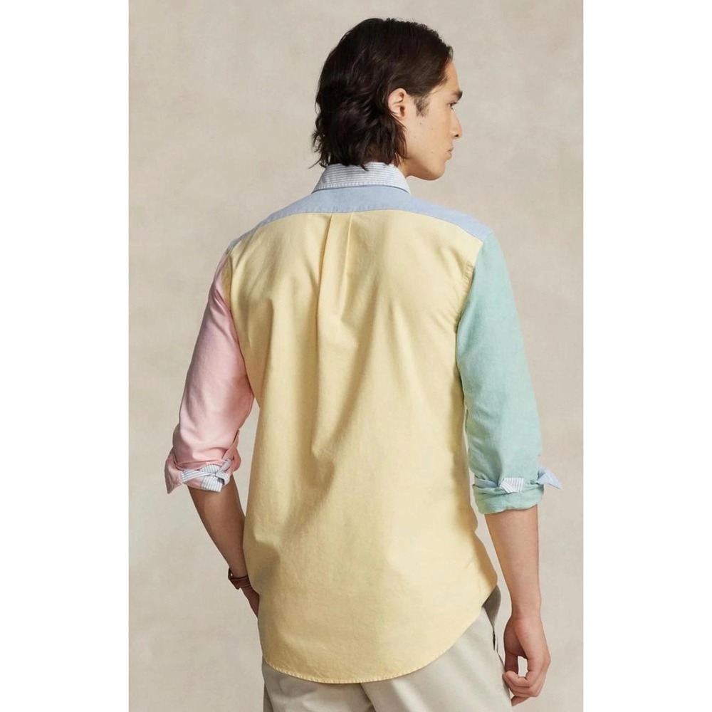 Polo Ralph Lauren Mens XXL Colorblock Oxford Button Down Shirt Pastel Multi NEW - Picture 13 of 13